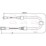 Apec Handbrake Cable Front CAB1282
