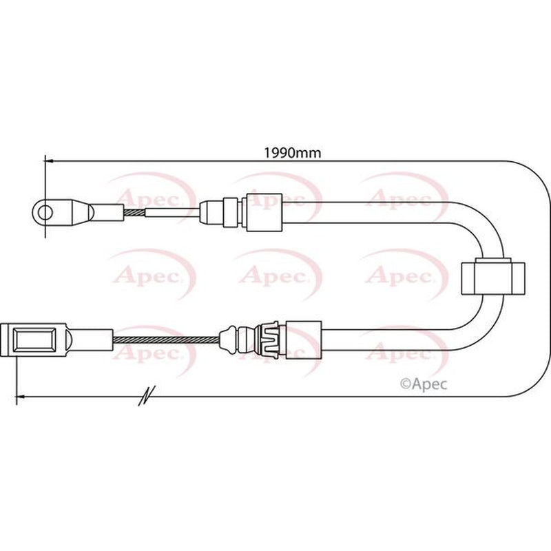 Apec Handbrake Cable Front CAB1282