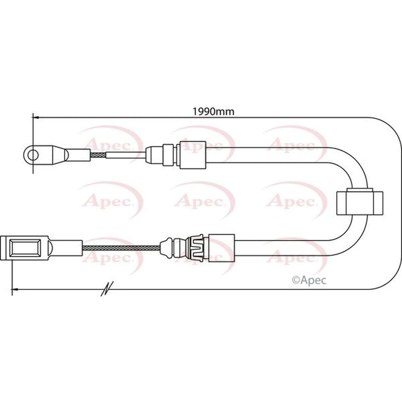 Apec Handbrake Cable Front CAB1282
