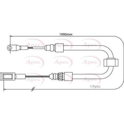 Apec Handbrake Cable Front CAB1282