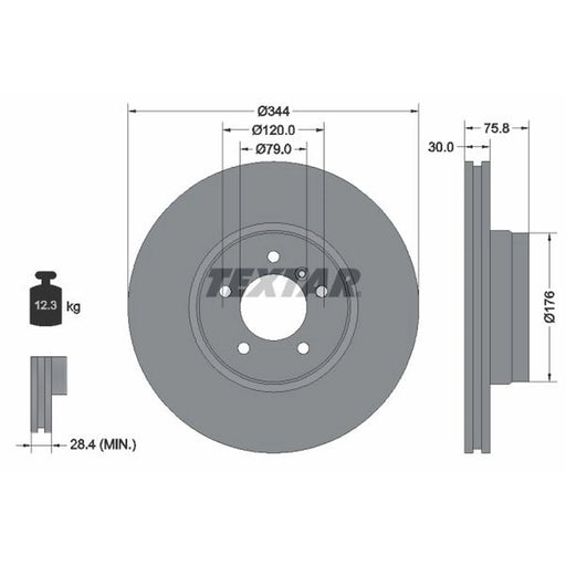 Textar 2 x Front Brake Discs 92134400