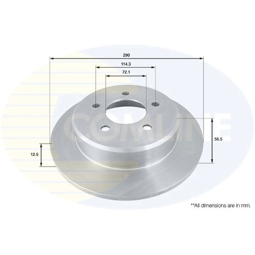 Comline 2 x Rear Brake Discs ADC2312