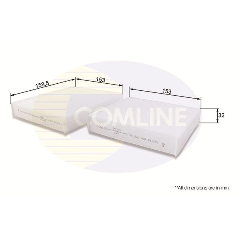 Comline Cabin Air Filter (Pollen Filter) EKF101