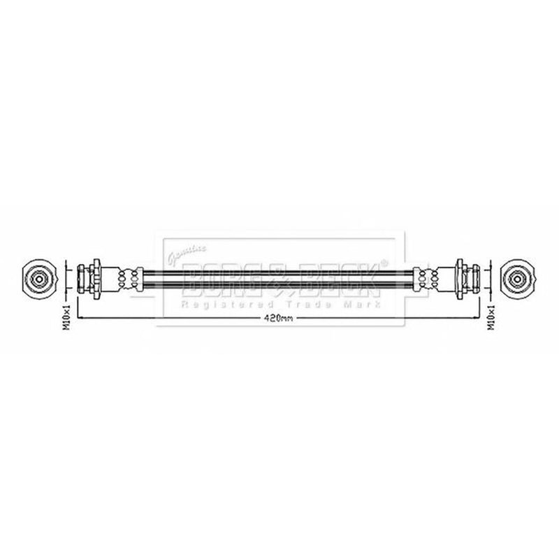 Borg & Beck Brake Hydraulic Hose Line Rear BBH8887