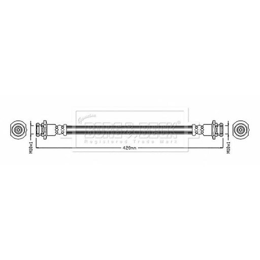 Borg & Beck Brake Hydraulic Hose Line Rear BBH8887