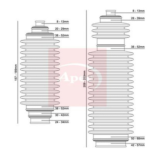 Apec Steering Bellow Kit Front ACB3006