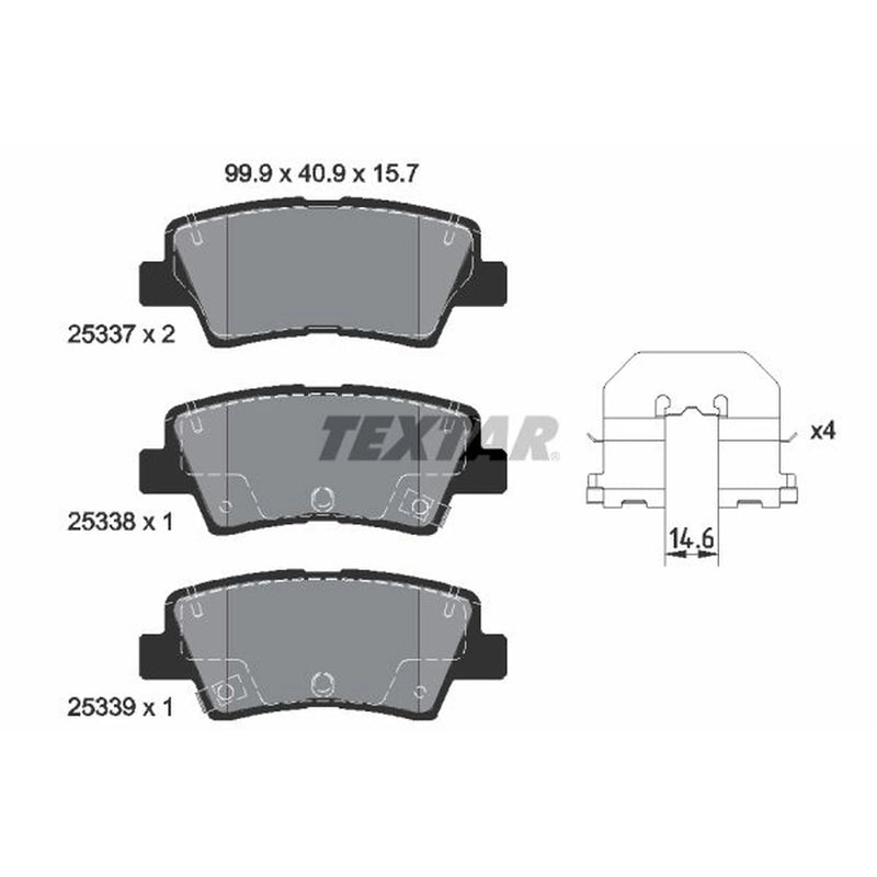 Textar Rear Brake Pad Set 2533701