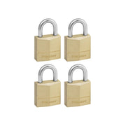 Master Lock Solid Brass 20mm Padlock 3-Pin - Keyed Alike x 4 - 120EURQNOP