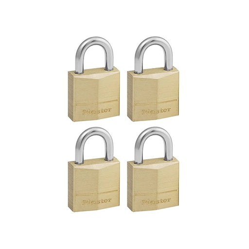 Master Lock Solid Brass 20mm Padlock 3-Pin - Keyed Alike x 4 - 120EURQNOP