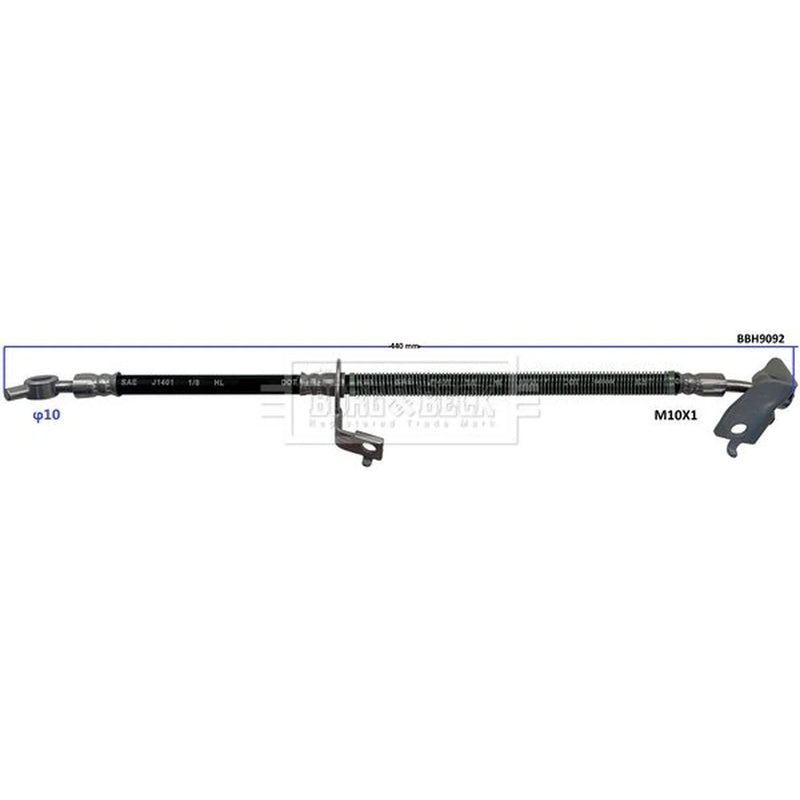 Borg & Beck Brake Hydraulic Hose Line Front Right BBH9092