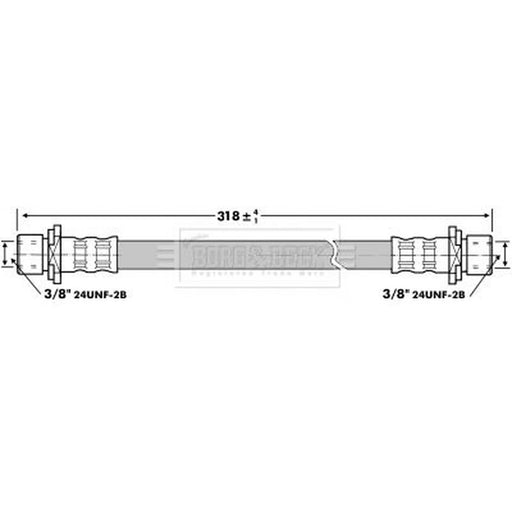 Borg & Beck Brake Hydraulic Hose Line Rear Left BBH6864