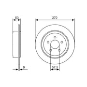 Bosch 2 x Solid Rear Brake Discs 0 986 479 A79