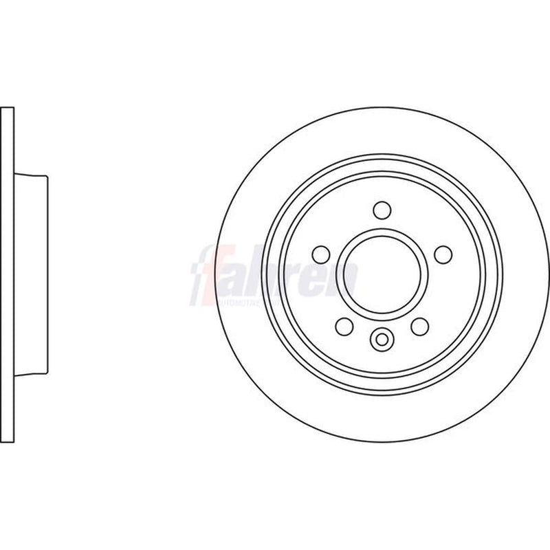 Fahren 2 x Solid Rear Brake Discs FBD6741