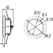 Hella Interiorlamp Black Md9-32V 2JA Interior 2JA 343 790-311 51-65015-000 2JA