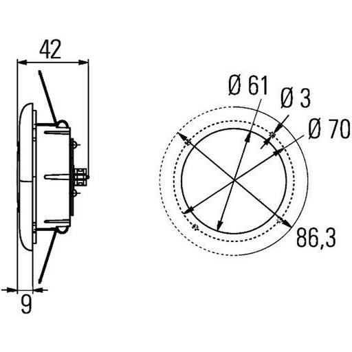 Hella Interiorlamp Black Md9-32V 2JA Interior 2JA 343 790-311 51-65015-000 2JA