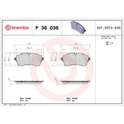 Brembo 4 x Front Brake Pad Set P36036