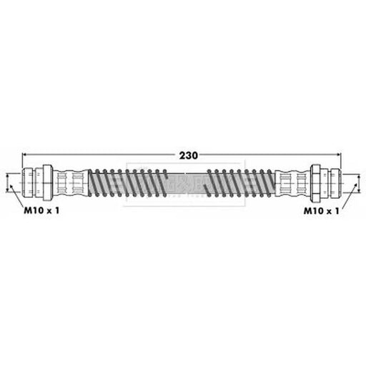 Borg & Beck Brake Hydraulic Hose Line Rear Right BBH7044