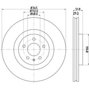 DON 2 x Internally Vented Front Brake Discs PCD12701