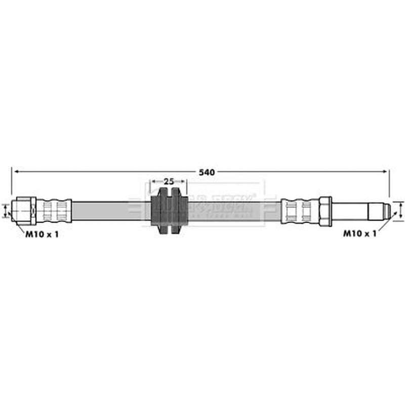 Borg & Beck Brake Hydraulic Hose Line Front Left BBH7097
