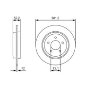 Bosch 2 x Solid Rear Brake Discs 0 986 479 A53