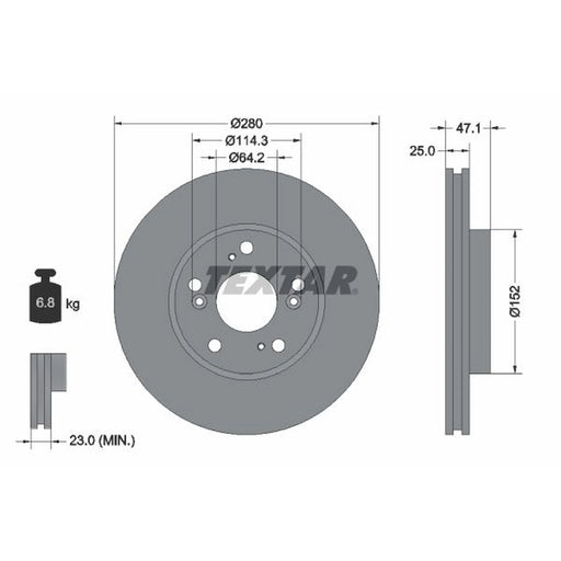Textar 2 x Front Brake Discs 92146603