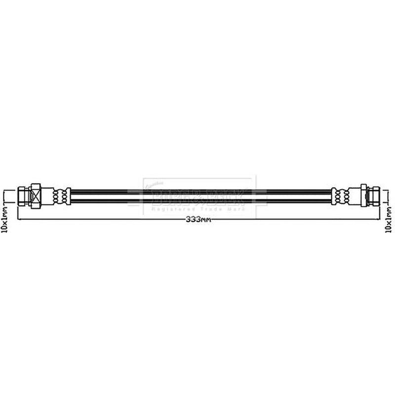 Borg & Beck Brake Hydraulic Hose Line Rear Right BBH8258