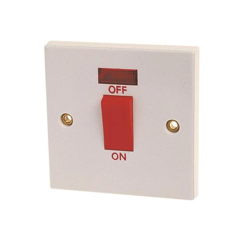 Dencon Double Pole Switch with Pilot Lamp 45A - 4456NB