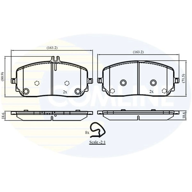 Comline 4 x Front Brake Pad Set CBP02863