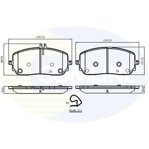Comline 4 x Front Brake Pad Set CBP02863