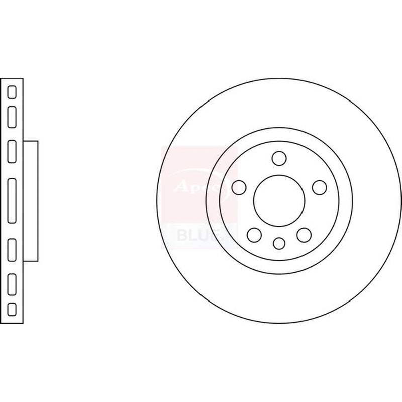 Apec 2 x Vented Front Brake Discs SDK6161
