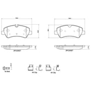 Brembo 4 x Rear Brake Pad Set P24160G