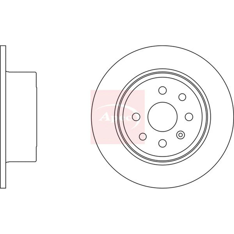 Apec 2 x Solid Rear Brake Discs DSK712