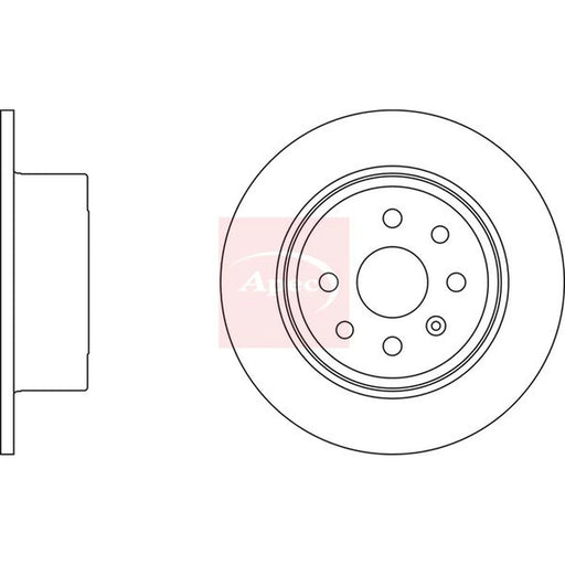Apec 2 x Solid Rear Brake Discs DSK712
