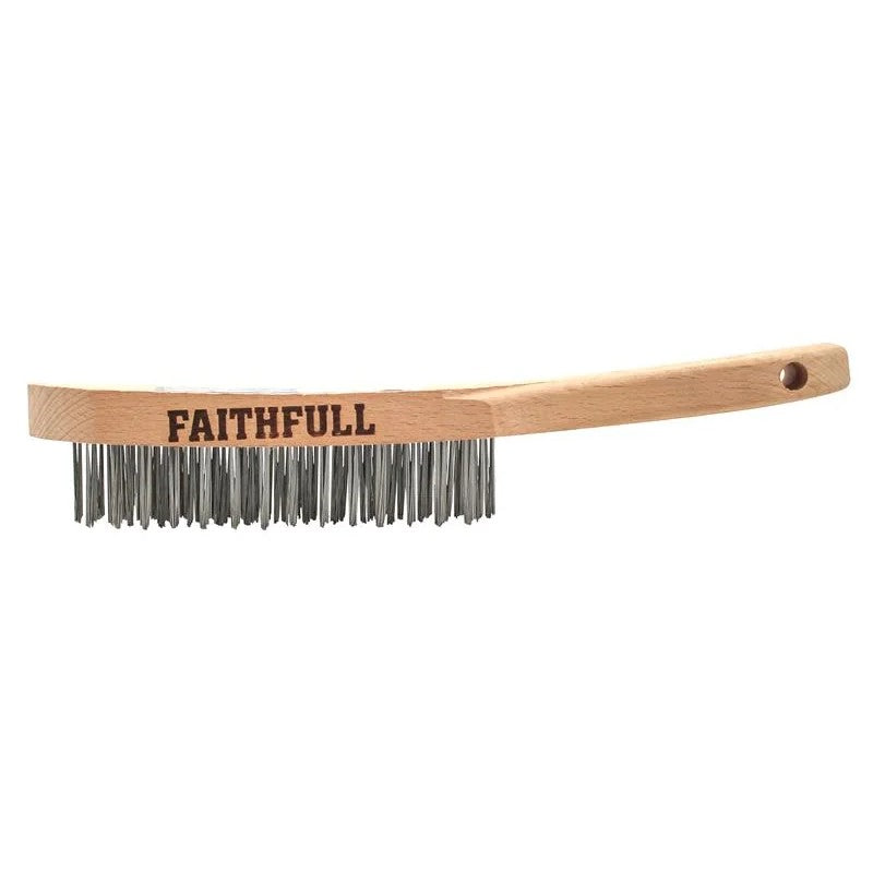 Faithfull Heavy-Duty Stainless Steel Scratch Brush, 4 Row - FAI680S4F