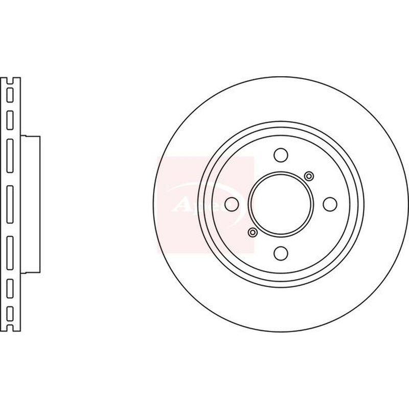 Apec 2 x Vented Front Brake Discs DSK3031