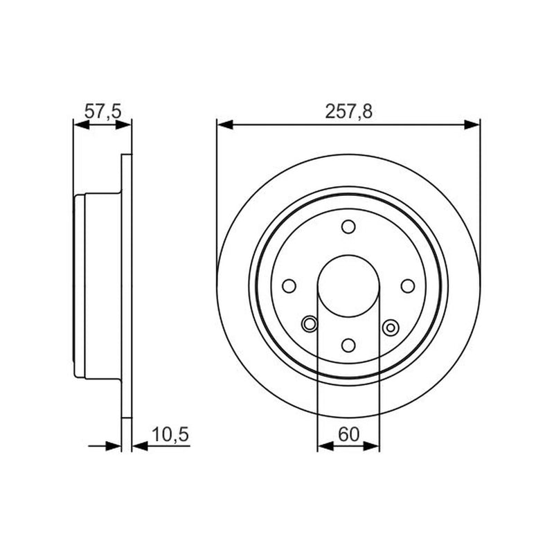 Bosch 2 x Solid Brake Discs 0 986 479 S08