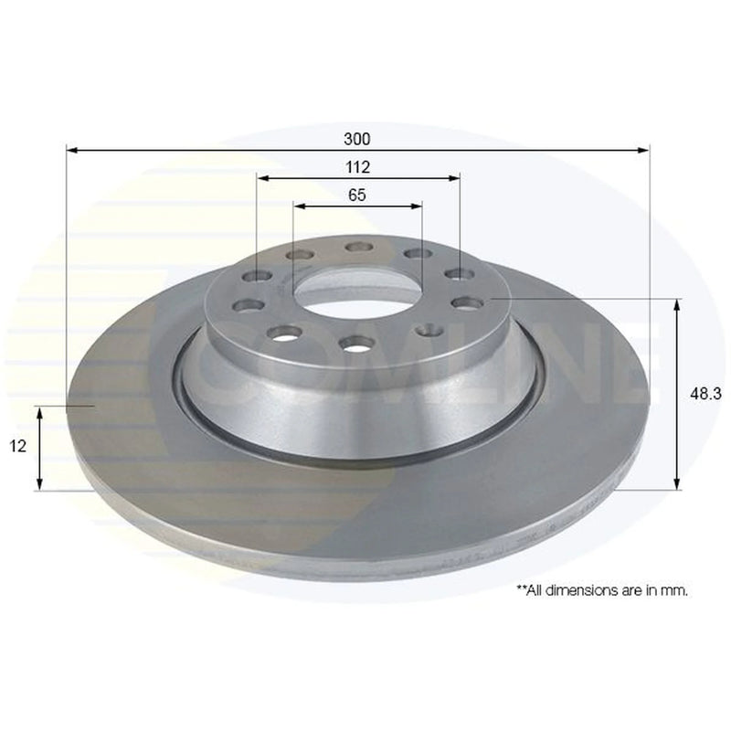 Comline 2 x Solid Rear Brake Discs ADC2613