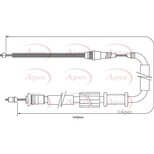Apec Handbrake Cable Right Rear CAB1119