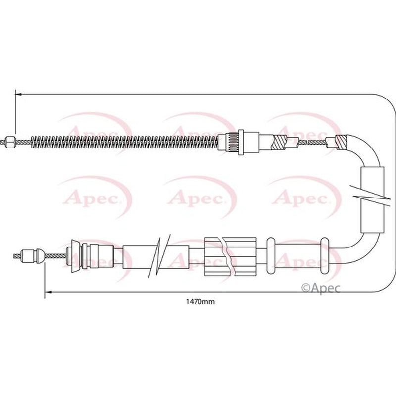 Apec Handbrake Cable Right Rear CAB1119