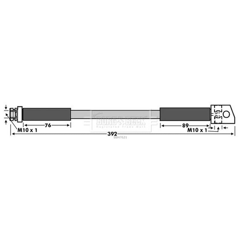 Borg & Beck Brake Hydraulic Hose Line Rear Left BBH7621