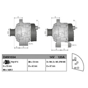 Denso Car Alternator 12V DAN1034