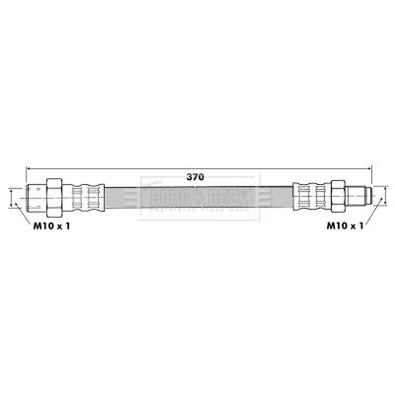 Borg & Beck Brake Hydraulic Hose Line Front Left BBH6378