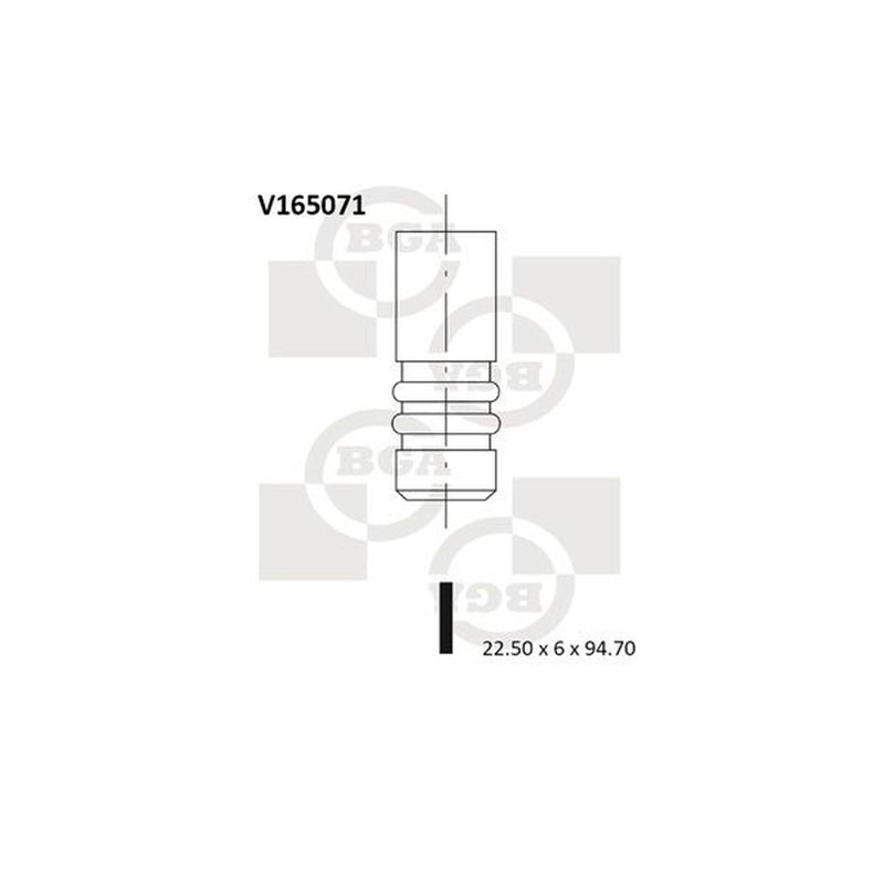 BGA Engine Exhaust Valve 22mm Head V165071