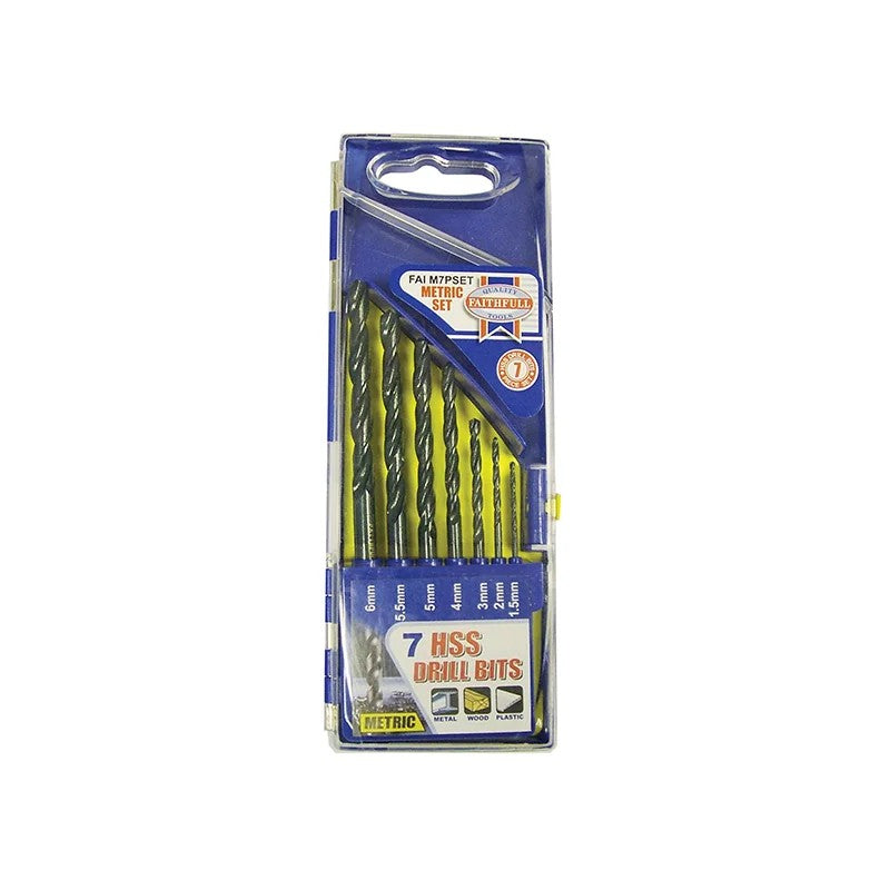 Faithfull HSS Drill Bit Set, 7 Piece (1.5-6.0mm) - FAIM7PSET