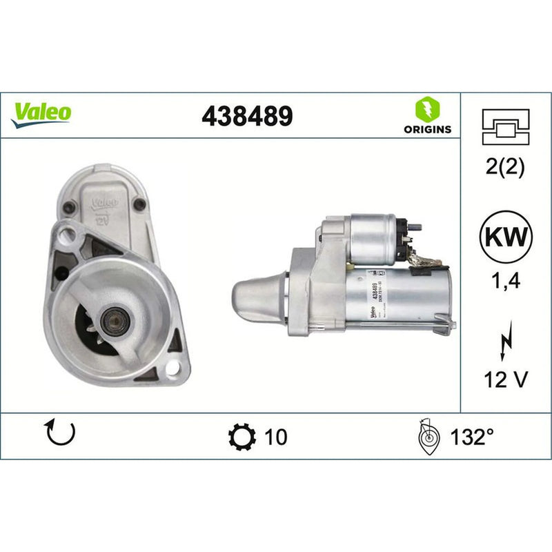 Valeo Starter Motor 12V 1.4kW 10 Teeth 438489