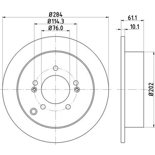 DON 2 x Solid Rear Brake Discs PCD10772