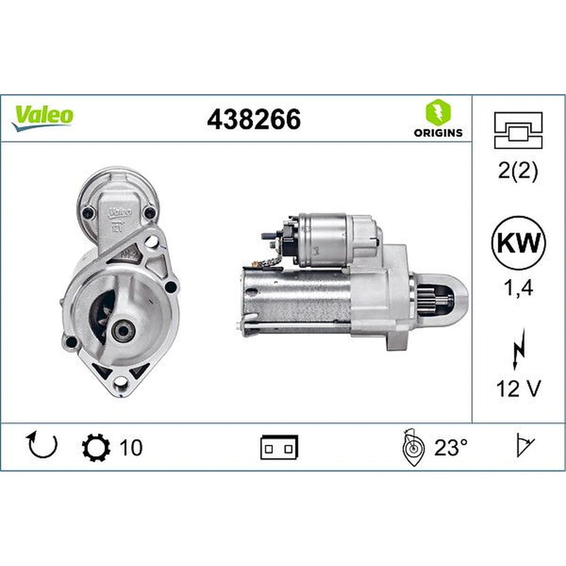 Valeo Starter Motor 12V 1.4kW 10 Teeth 438266