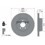 Textar 2 x Externally Vented Rear Brake Discs 92155005