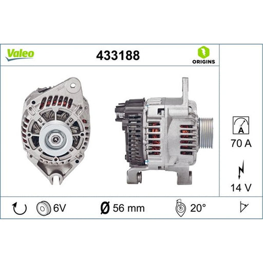 Valeo Car Alternator 12V 433188