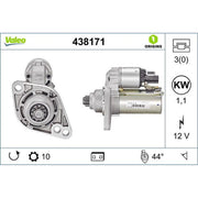Valeo Starter Motor 12V 1.1kW 10 Teeth 438171